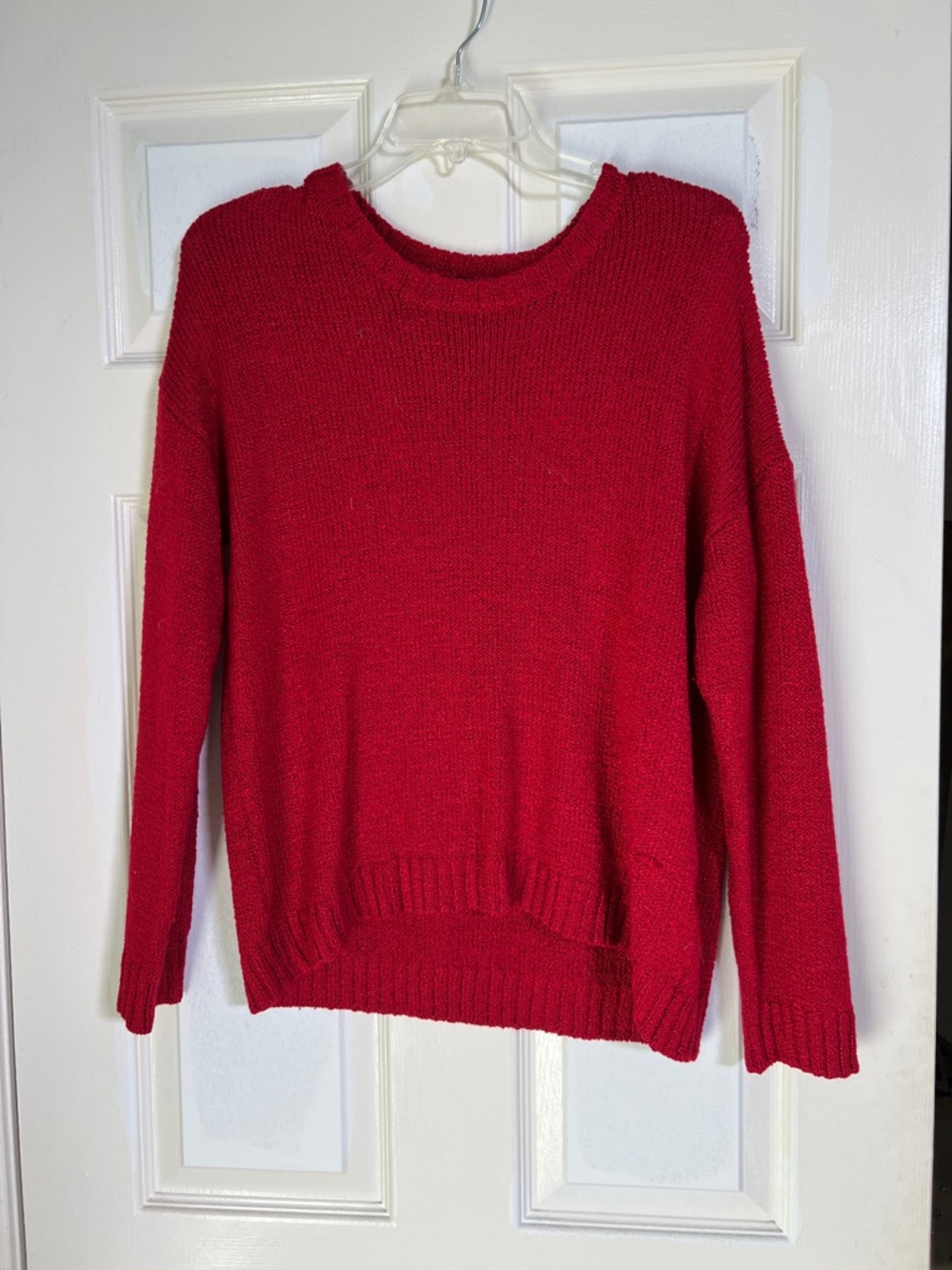 Red Crewneck Knit Sweater